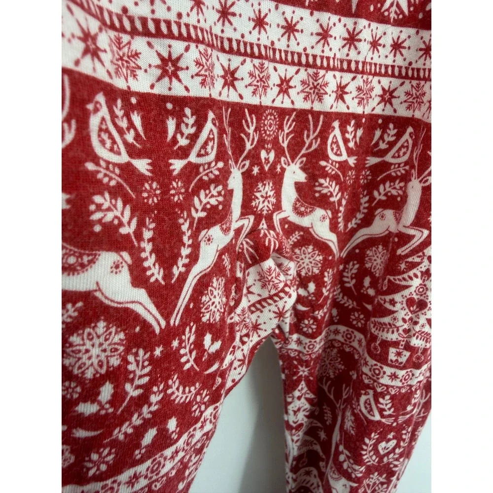 Little Sleepies Fair‎ Isle Zippy Pajamas 6-12 Months Red Reindeer cheer Bamboo